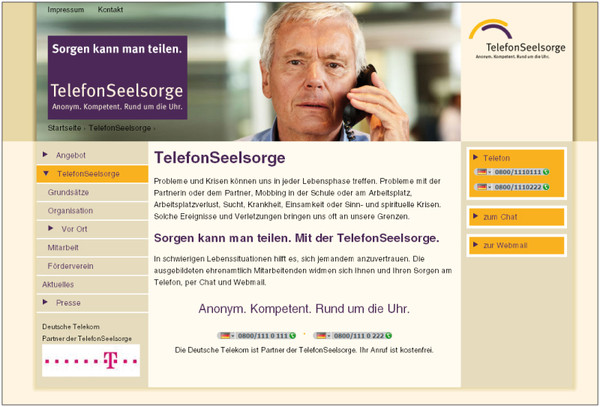 Hompage telefonseelsorge.de